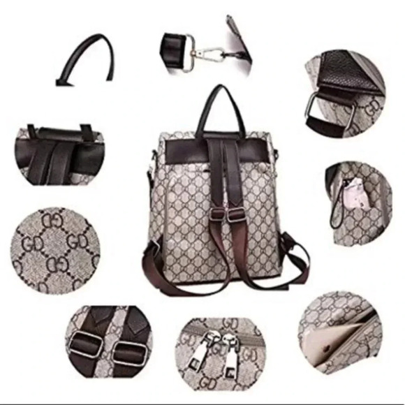 GD BROWN BACKPACK PURSE main image 5